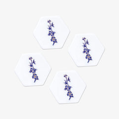 Set of 4 porcelain coasters "Birds" - 10x9cm