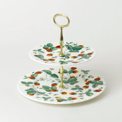 Alpine Strawberry Two Tier Cake Stand