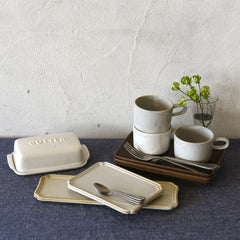 Arrondi white butter dish