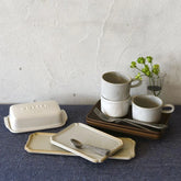 Arrondi white butter dish