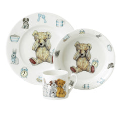 Teddy Time Blue Cup Plate & Bowl Set (Gift Box)