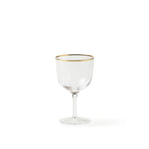 Gold Rim Transparent Wine Globlets (Set of 6)