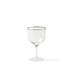 Gold Rim Transparent Wine Globlets (Set of 6)
