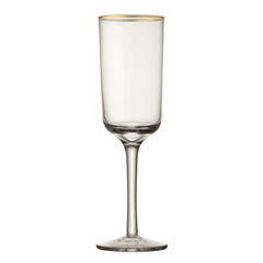 Gold Rim Transparent Flutes (Set of 6)