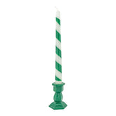 Conical Candle with base (Green Diagonal Stripe)