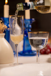 Gold Rim Transparent Flutes (Set of 6)