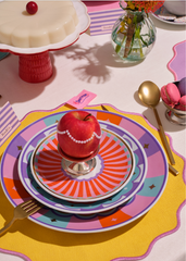 Circus Appetizer Plate Stripes (Set of 4)