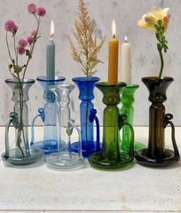 Porta Candele With Handle Dark Blue