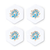 Set of 4 porcelain coasters "Lotus" - 10x9cm