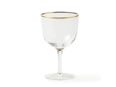 Gold Rim Transparent Wine Globlets (Set of 6)