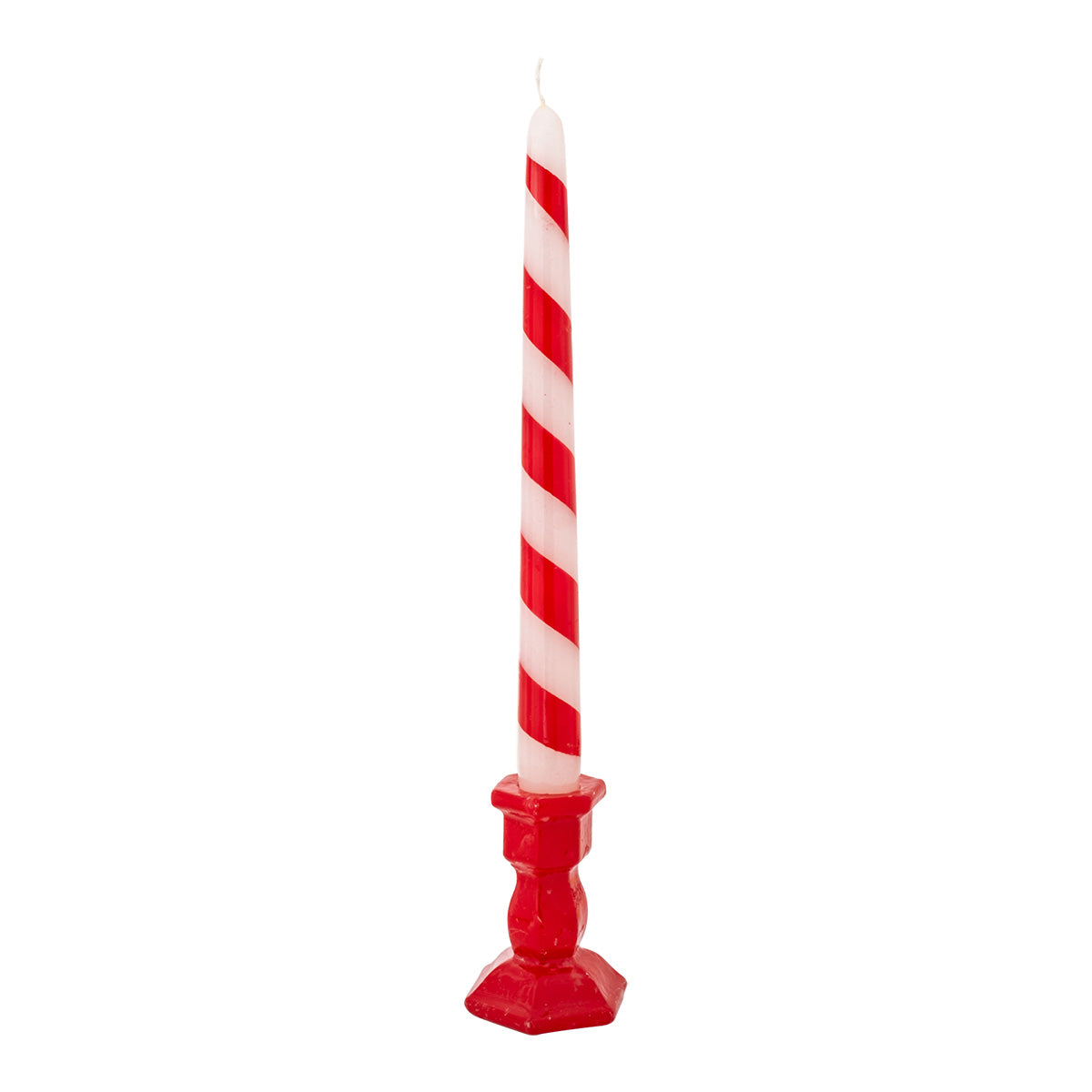 Conical Candle with base (Red Diagonal Stripe)