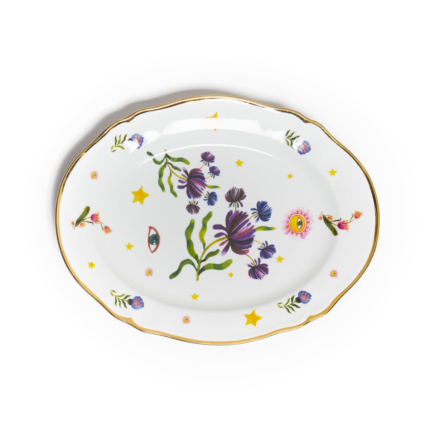 Floral Decal Oval Platter