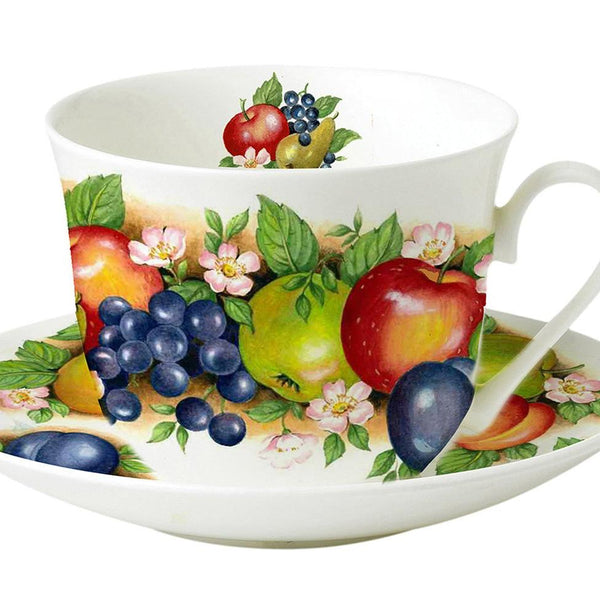 Orchard Fruits Chats Bfast Cup & Saucer (Box of 2)