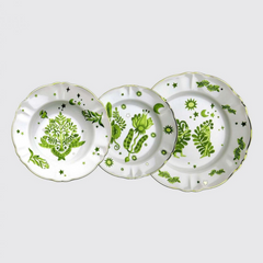 Floral Decal Verde Dinner Plate