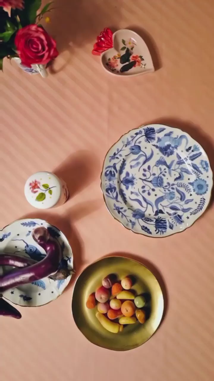All over Blue Dinner plate