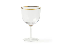 Gold Rim Transparent Wine Globlets (Set of 6)
