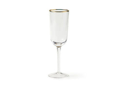Gold Rim Transparent Flutes (Set of 6)